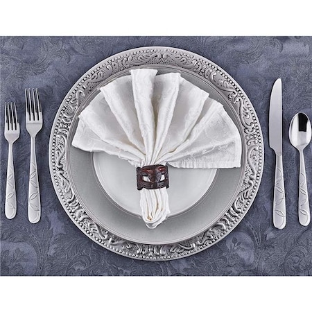 NUSTEEL Nusteel TG-OS421 13 in. Embossed Round Vintage Dinner Charger Plates TG-OS421